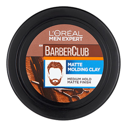 L'Oreal Paris Men Expert - Barber Club Matte Molding Clay Medium Hold Matte Finish - 75ml (Spain)