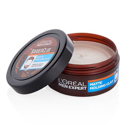 L'Oreal Paris Men Expert - Barber Club Matte Molding Clay Medium Hold Matte Finish - 75ml (Spain)