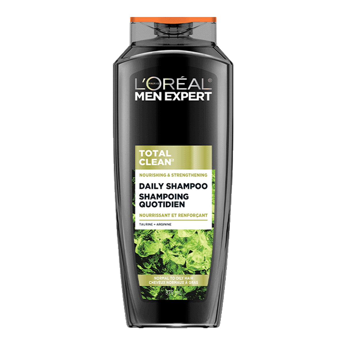 L'Oreal Paris Men Expert - Total Clean Nourishing & Strengthening Daily Shampoo With Taurine + Arginine For Normal To Oily Hair - 375ml (USA)