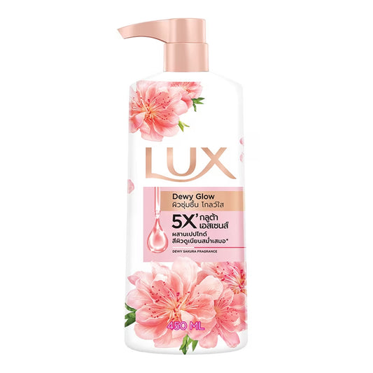 Lux - Dewy Glow Dew Sakura Fragrance Body Wash With 5X Glutathinone Essence Infused With Peptides For Smoother, More Even Skin Tone - 450ml (Thailand)