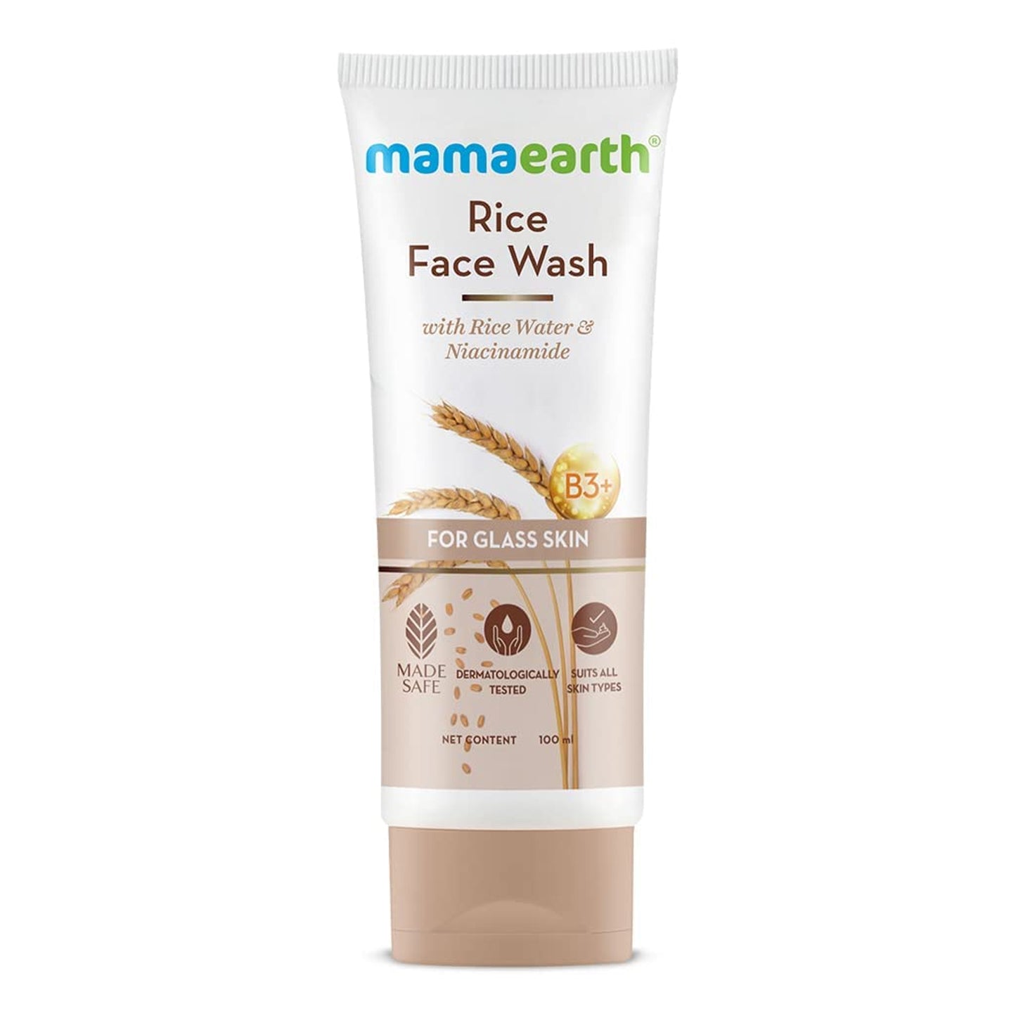 MAMAEARTH - RICE FACE WASH WITH RICE WATER & NIACINAMIDE FOR GLASS SKIN - 100ML