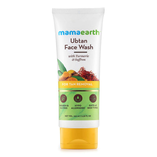 MAMAEARTH - UBTAN FACE WASH WITH TURMERIC & SAFFRON FOR TAN REMOVAL - 100ML