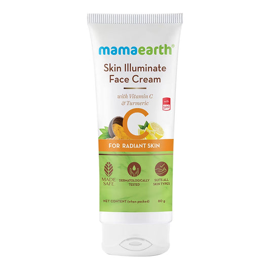 Mamaearth - Skin Illuminate Face Cream With Vitamin C & Turmeric For Radiant Skin - 80g