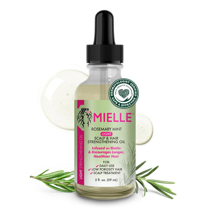 Mielle - Rosemary Mint Light Scalp & Hair Strengthening Oil Infused With Biotin & Encourages Longer, Healthier Hair - 59ml (USA)