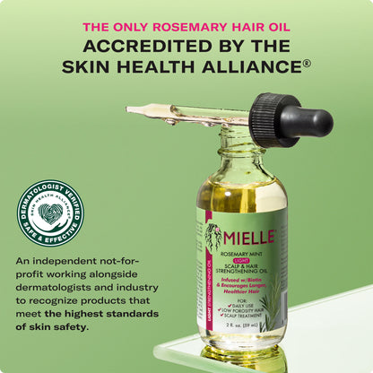 Mielle - Rosemary Mint Light Scalp & Hair Strengthening Oil Infused With Biotin & Encourages Longer, Healthier Hair - 59ml (USA)