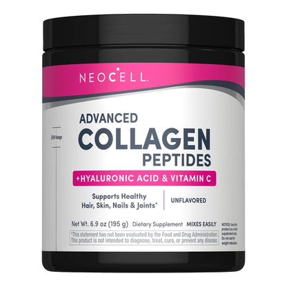 Neocell - Advanced Collagen Peptides + Hyaluronic Acid & Vitamin C Unflavored Powder - 195g (USA)