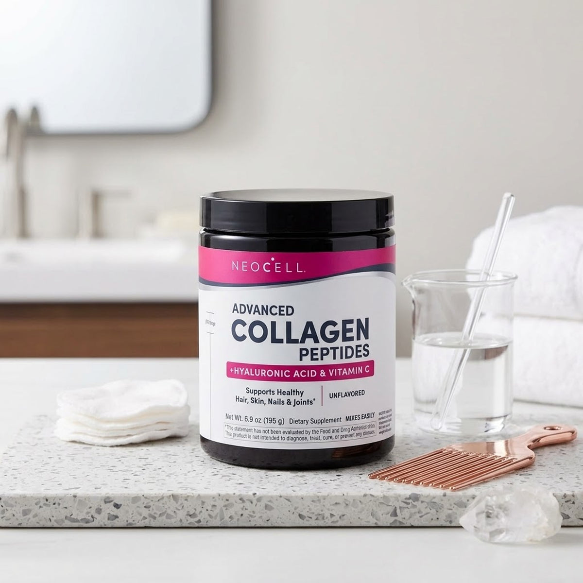 Neocell - Advanced Collagen Peptides + Hyaluronic Acid & Vitamin C Unflavored Powder - 195g (USA)