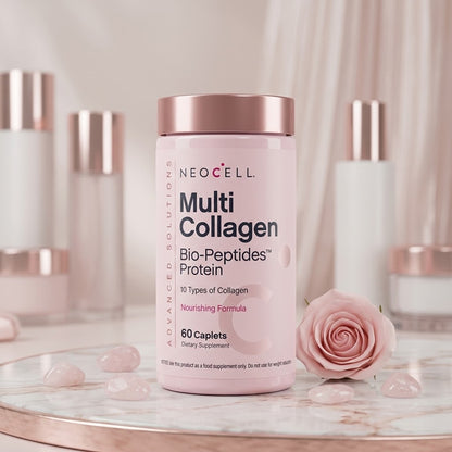Neocell - Advanced Solutions Multi Collagen Bio-Peptides Protein 10 Types Of Collagen - 60 Caplets (USA)