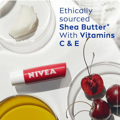 Nivea - Cherry Shine 24H Moisture Lip Balm With Shea Butter & Natural Oils Enriched With Vitamins - 4.8g (Thailand)