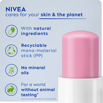 Nivea - Soft Rose Lip 24H Melt-In Moisture Balm With Shea Butter & Natural Oils Enriched With Vitamins - 4.8g (Thailand)