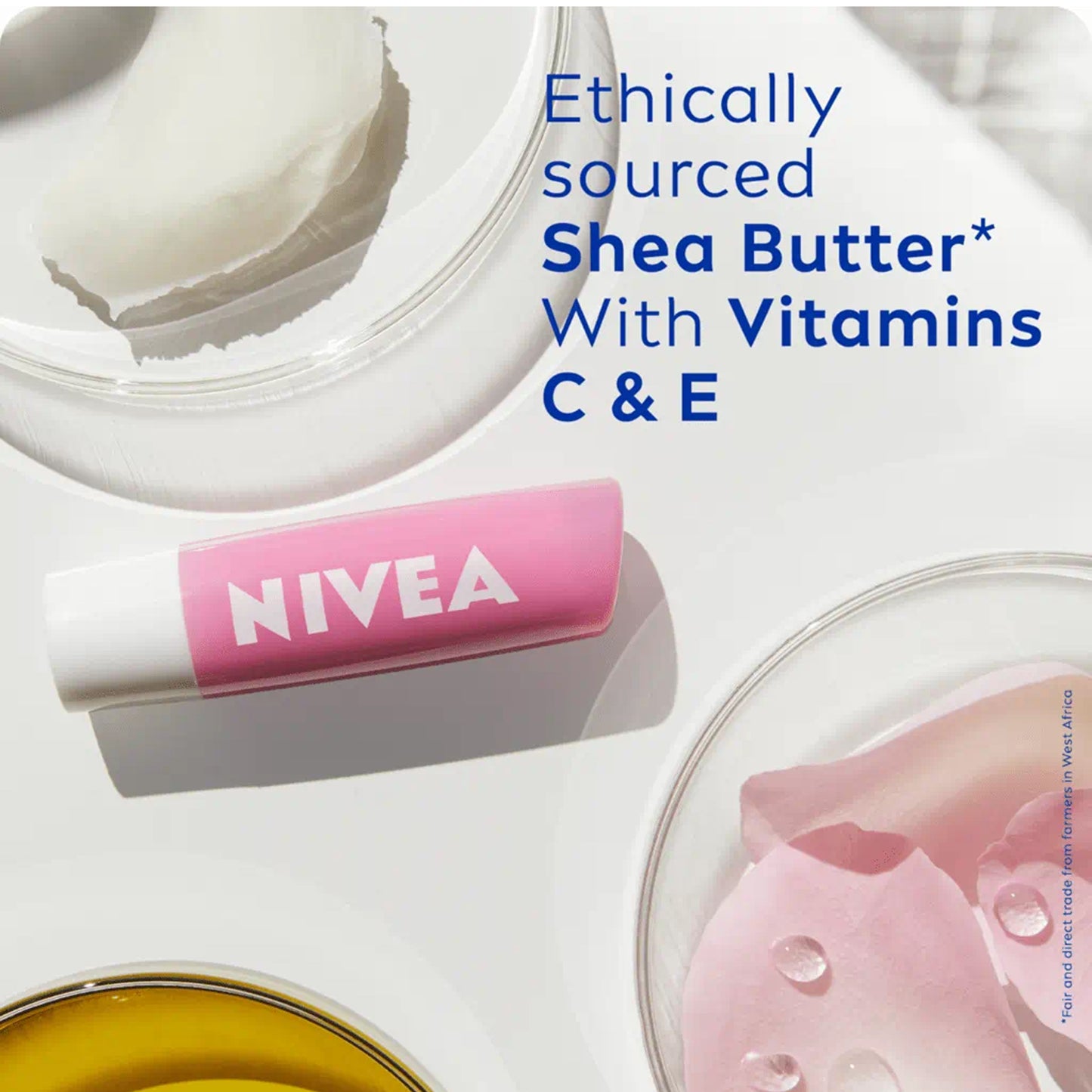 Nivea - Soft Rose Lip 24H Melt-In Moisture Balm With Shea Butter & Natural Oils Enriched With Vitamins - 4.8g (Thailand)