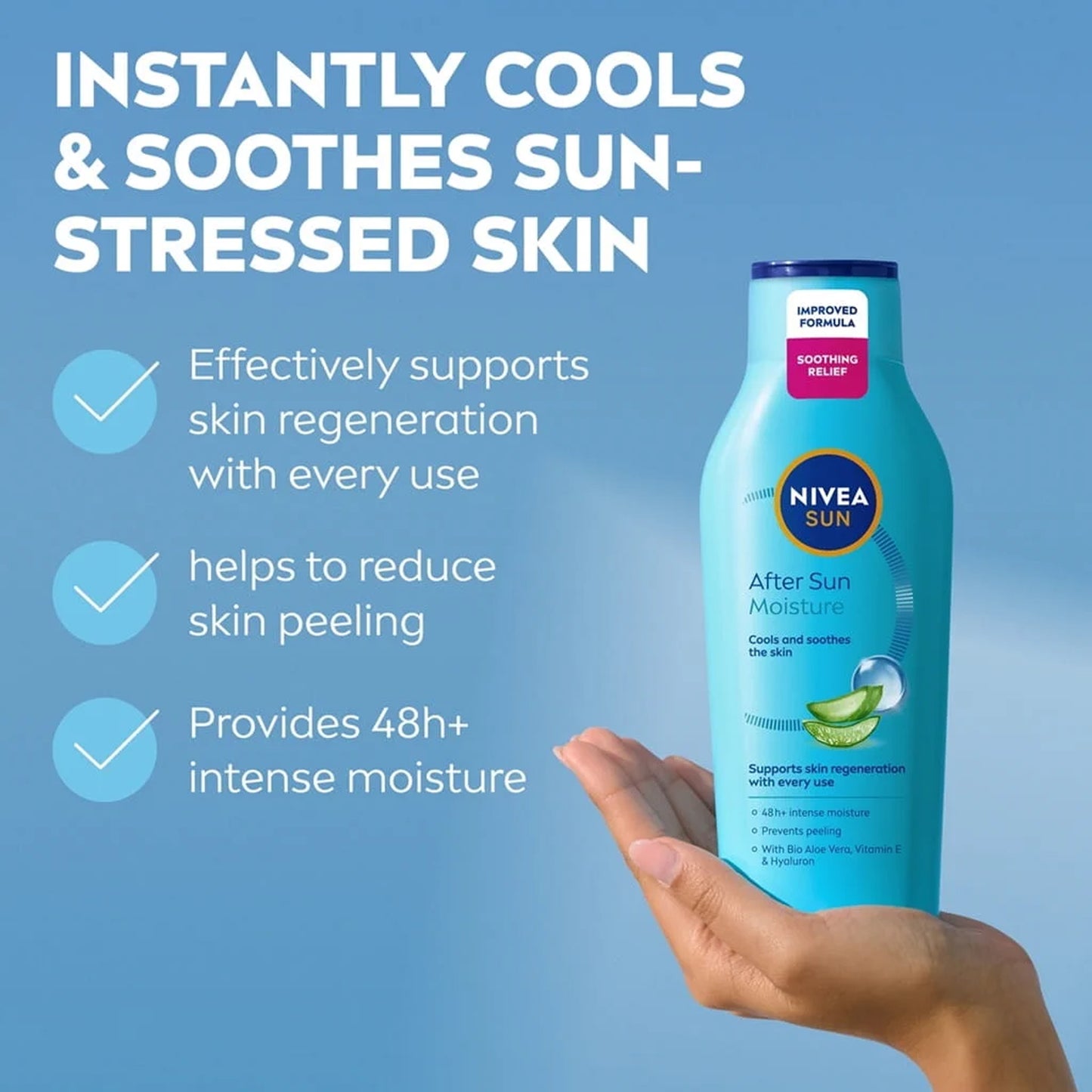 Nivea Sun - After Sun Moisture With Organic Aloe Vera & Hyaluron - 400ml (Spain)