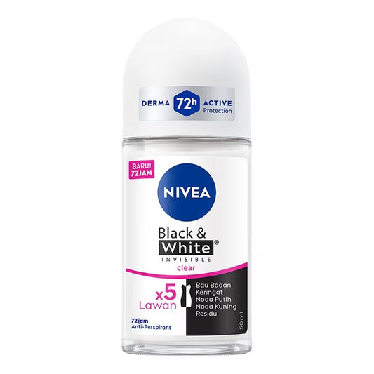 Nivea - Black & White Invisible Clear 72H Anti-Perspirant Roll On - 50ml (Indonesia)