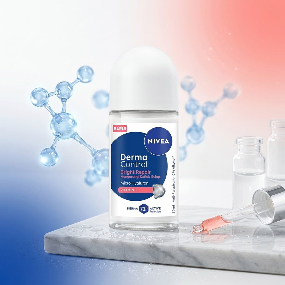 Nivea - Derma Control Bright Repair 72H Anti-Perspirant Roll On - 50ml (Indonesia)