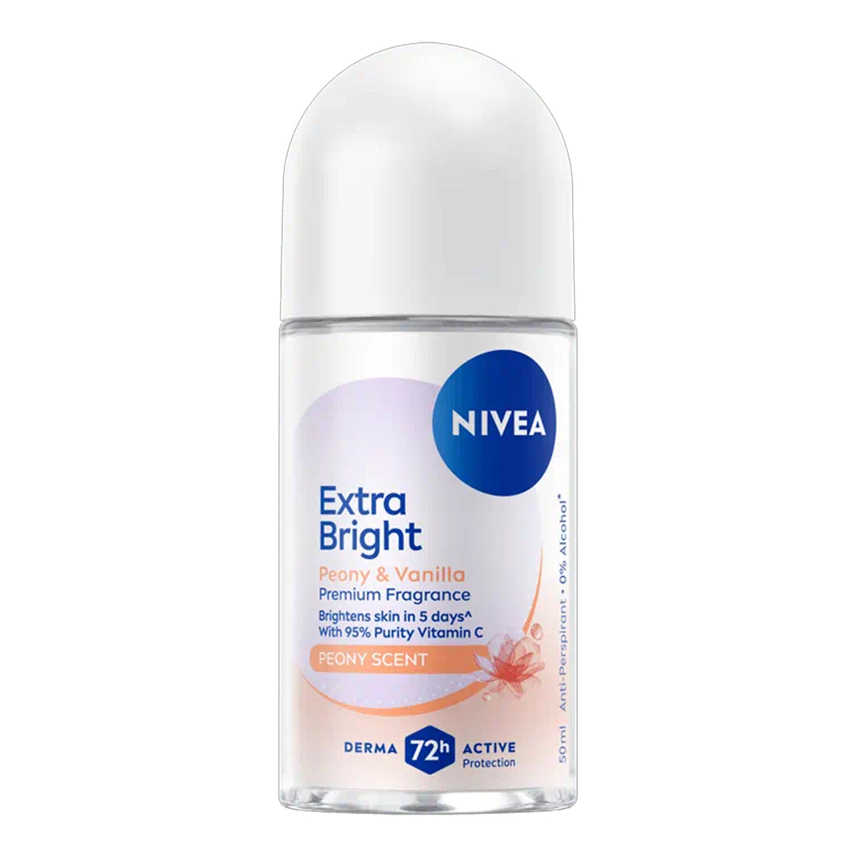 Nivea - Extra Bright Peony & Vanilla Premium Fragrance Peony Scent 72H Anti-Perspirant Roll On - 50ml (Thailand)