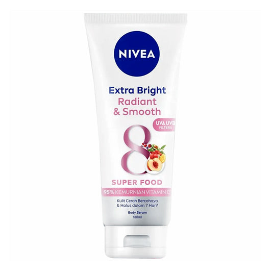 Nivea - Extra Bright Radiant & Smooth 8 Super Food Body Serum With UVA UVB Filters- 180ml