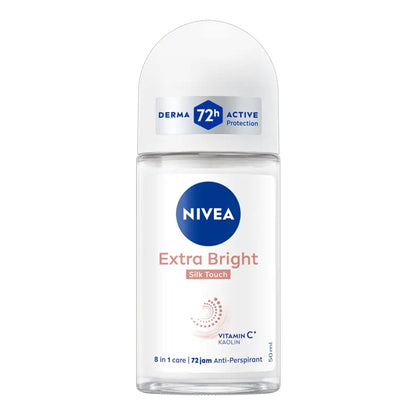 Nivea - Extra Bright Silk Touch 72H Anti-Perspirant Roll On - 50ml (Indonesia)