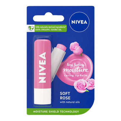 Nivea - Soft Rose Lip 24H Melt-In Moisture Balm With Shea Butter & Natural Oils Enriched With Vitamins - 4.8g (Thailand)