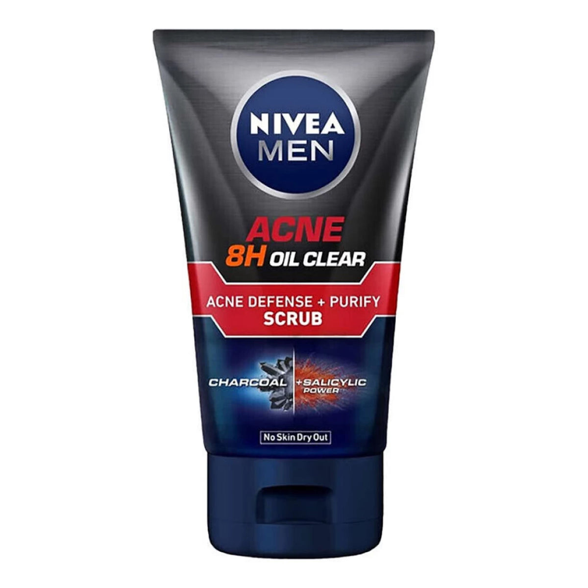 Nivea Men - Acne 8H Oil Clear Acne Defense + Purify Scrub With Charcoal + Salicylic Power - 100ml (Indonesia)