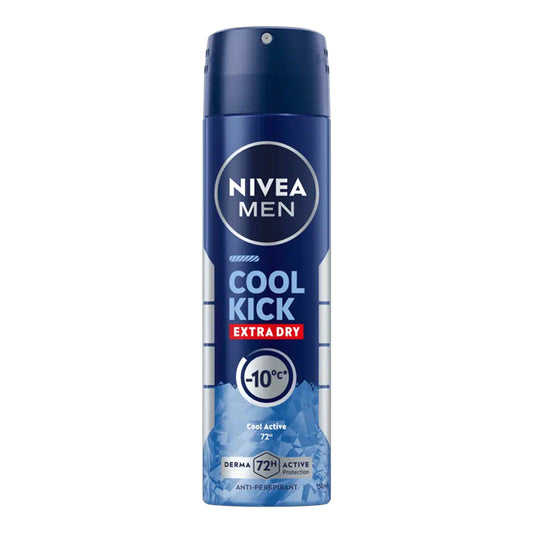 Nivea Men - Cool Kick Extra Dry Cool Active 72H Anti-Perspirant Spray - 150ml (Thailand)