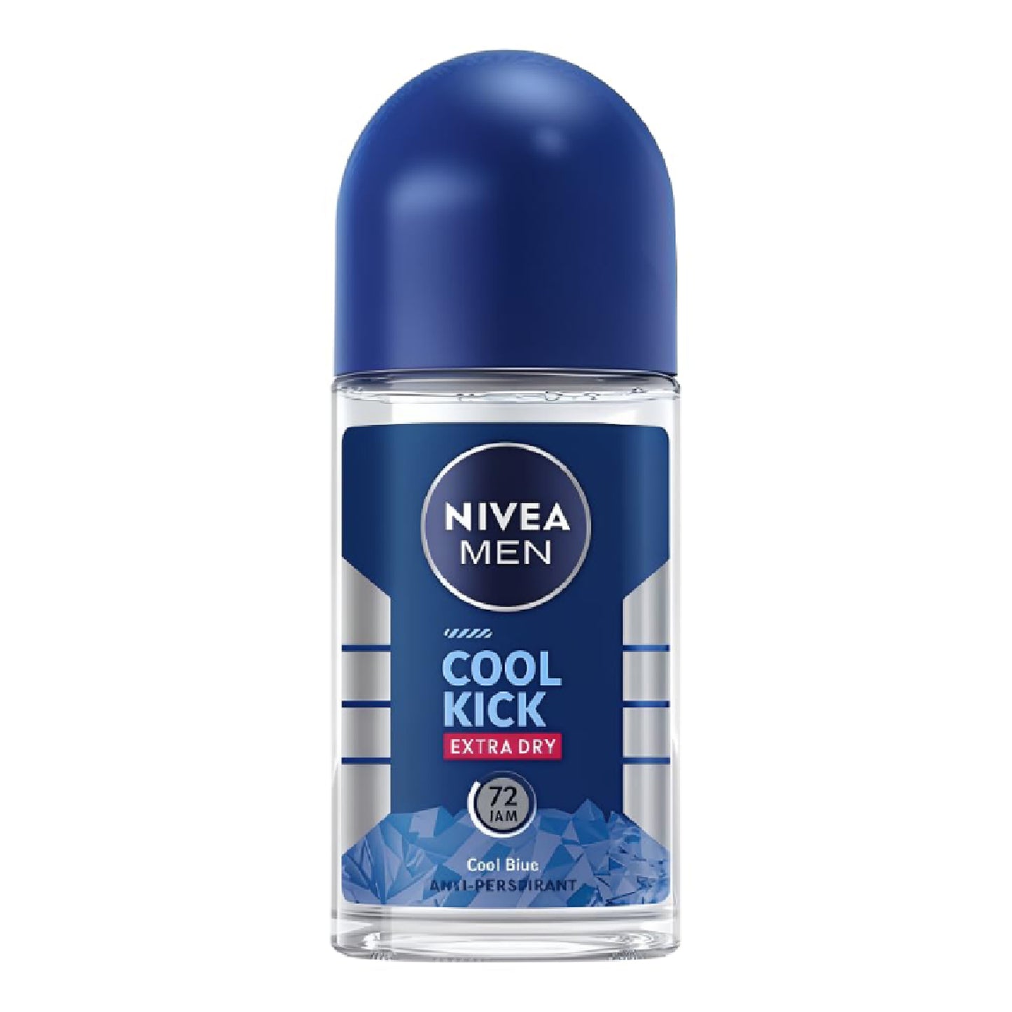 Nivea Men - Cool Kick Extra Dry Cool Blue 72H Anti-Perspirant Roll On - 50ml (Indonesia)