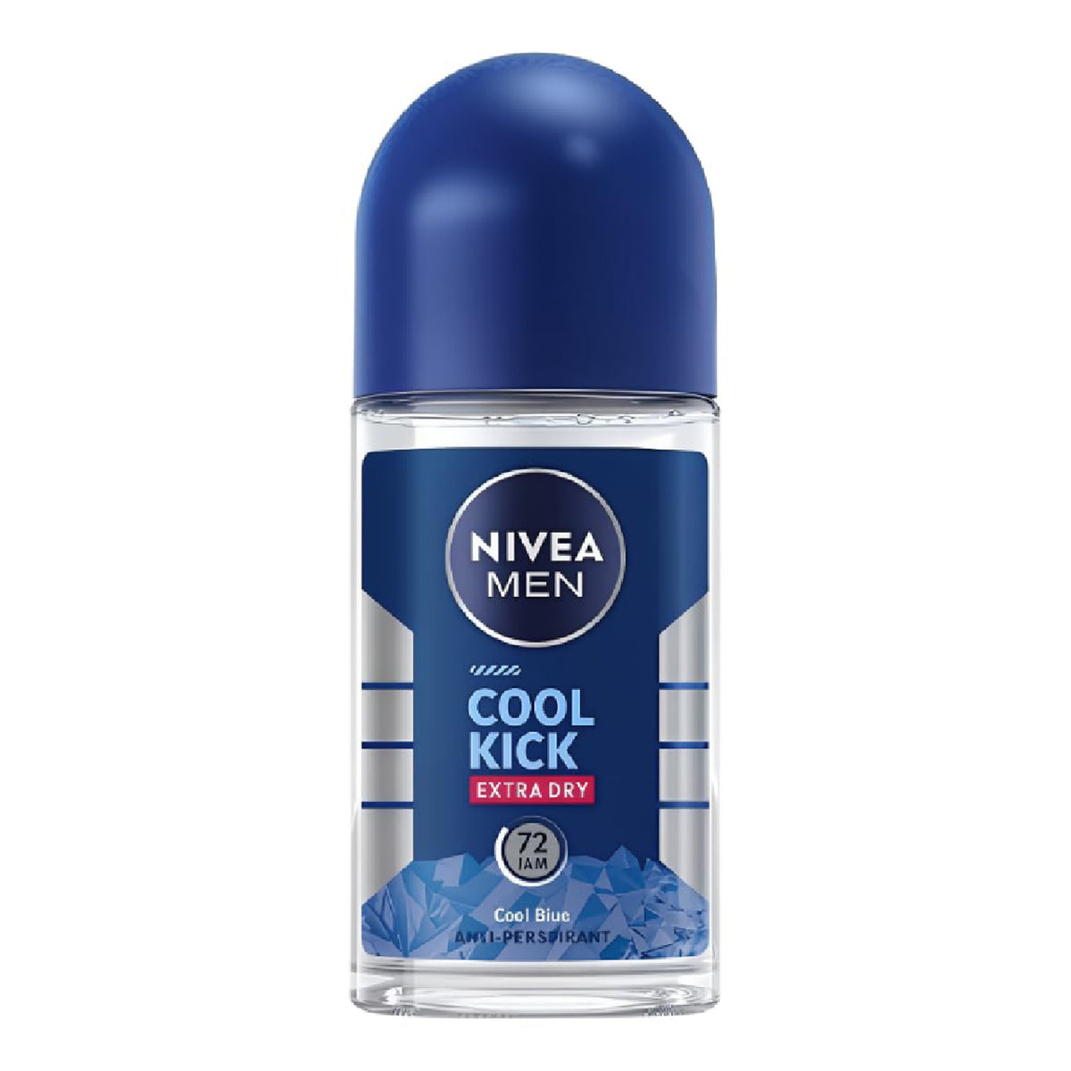 Nivea Men - Cool Kick Extra Dry Cool Blue 72H Anti-Perspirant Roll On - 50ml (Indonesia)