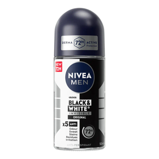 Nivea Men - Black & White Invisible Original 72H Anti-Perspirant Roll On - 50ml (Thailand)