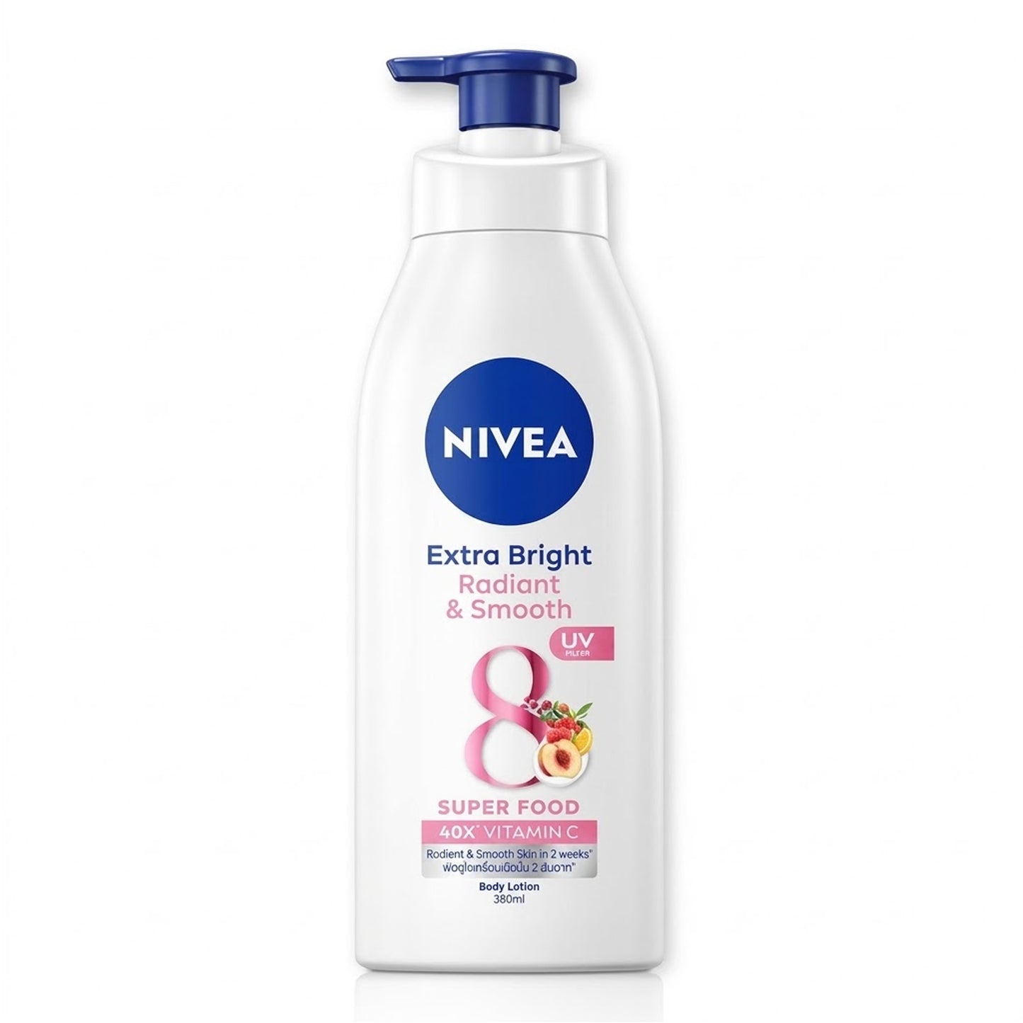 Nivea - Extra Bright Radiant & Smooth 8 Super Food Body Lotion With UV Filter - 380ml (Thailand)
