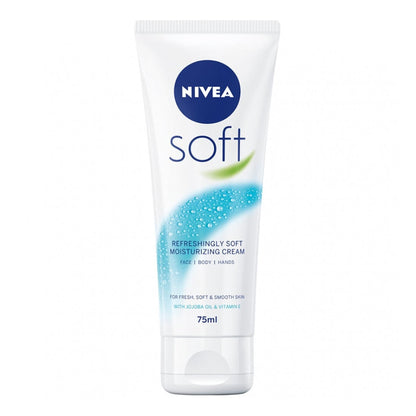Nivea - Soft Refreshingly Soft Moisturizing Cream With Vitamin E & 100% Natural Jojoba Oil - 75ml (Spain)