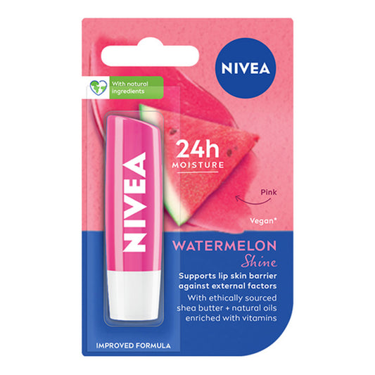 Nivea - Watermelon Shine 24H Moisture Lip Balm With Shea Butter & Natural Oils Enriched With Vitamins - 4.8g (Thailand)