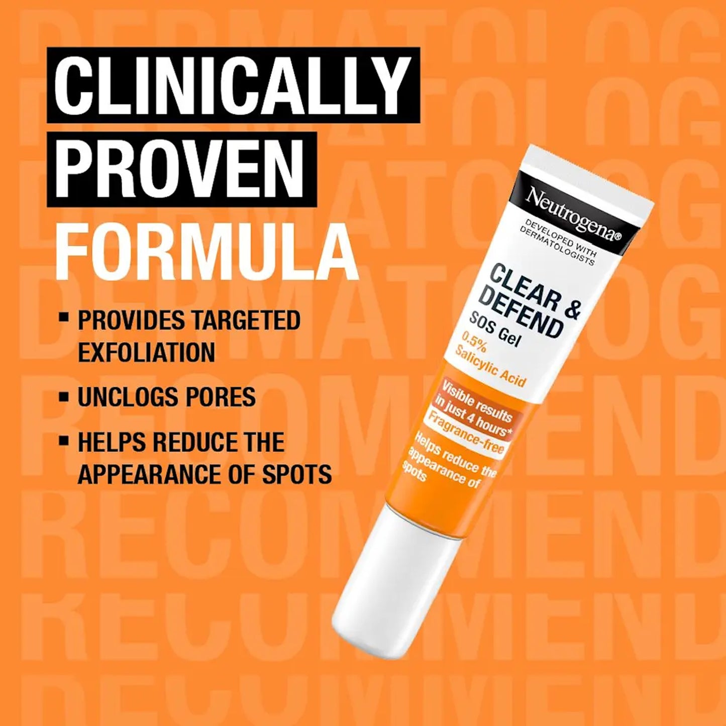 Neutrogena - Clear & Defend 0.5% Salicylic Acid Fragrance-Free SOS Gel Suitable For Spot-Prone Skin - 15ml (France)