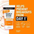 Neutrogena - Clear & Defend 2% Salicylic Acid Face Scrub Suitable For Spot-Prone Skin - 150ml (France)