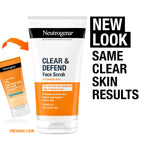 Neutrogena - Clear & Defend 2% Salicylic Acid Face Scrub Suitable For Spot-Prone Skin - 150ml (France)