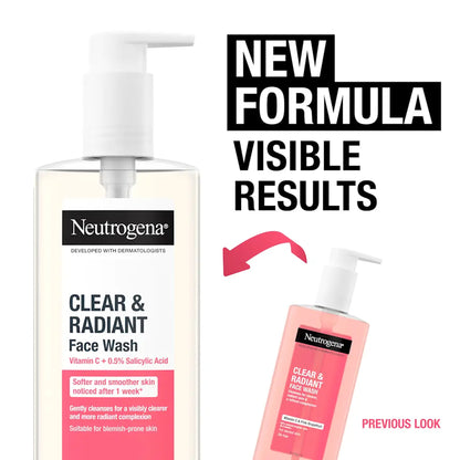 Neutrogena - Clear & Radiant Vitamin C & Pink Grapefruit Oil-Free Face Wash Suitable For Normal Skin - 200ml (Greece)