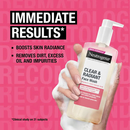 Neutrogena - Clear & Radiant Vitamin C & Pink Grapefruit Oil-Free Face Wash Suitable For Normal Skin - 200ml (Greece)