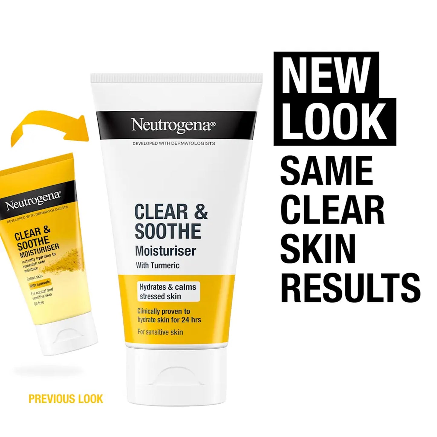 Neutrogena - Clear & Soothe Turmeric Oil-Free Moisturizer Suitable For Normal & Sensitive Skin - 75ml (France)