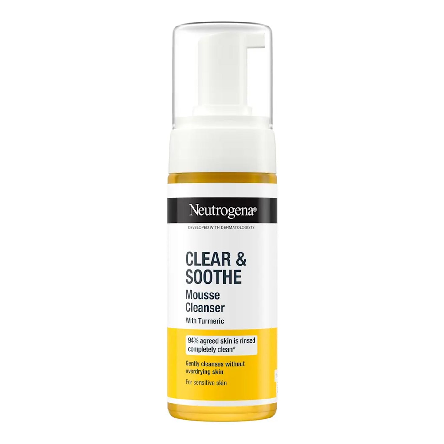 Neutrogena - Clear & Soothe Turmeric Oil-Free Mousse Cleanser Suitable For Normal & Sensitive Skin - 150ml (Greece)