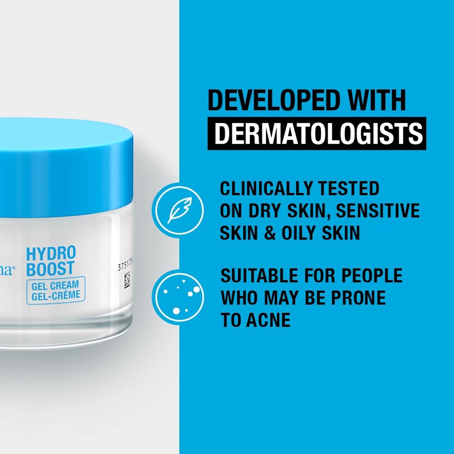 Neutrogena - Hydro Boost Hyaluronic Acid + Amino Acids + Electrolytes + Ceramides Fragrance-Free Gel Cream Suitable For Dry Skin - 50ml (France)