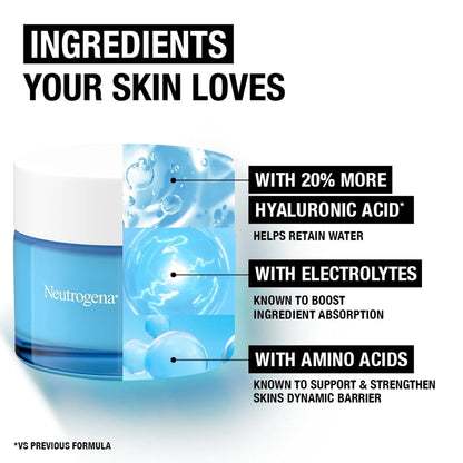 Neutrogena - Hydro Boost Hyaluronic Acid + Amino Acids + Electrolytes Water Gel Suitable For Normal To Combination Skin - 50ml (France)