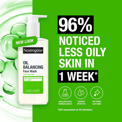 Neutrogena - Oil Balancing Lime & Aloe Vera Facial Wash Suitable For Oily Skin - 200ml (Greece)