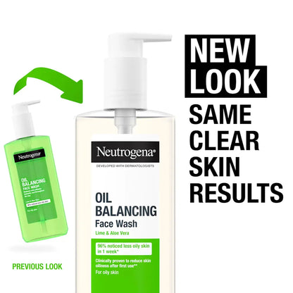 Neutrogena - Oil Balancing Lime & Aloe Vera Facial Wash Suitable For Oily Skin - 200ml (Greece)