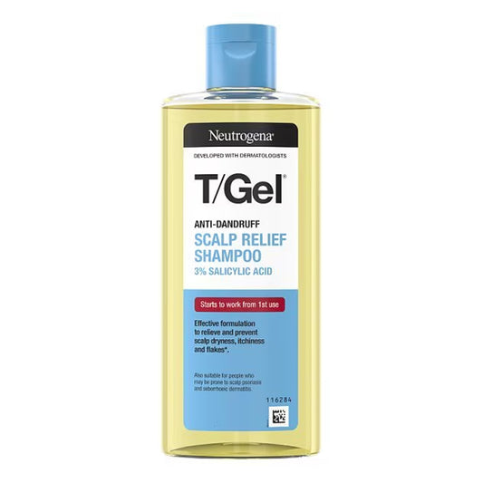 Neutrogena - T/Gel 3% Salicylic Acid + 0.75% Piroctone Olamine Fragrance-Free Anti-Dandruff Scalp Relief Shampoo Suitable For Color-Treated Hair - 250ml (Greece)