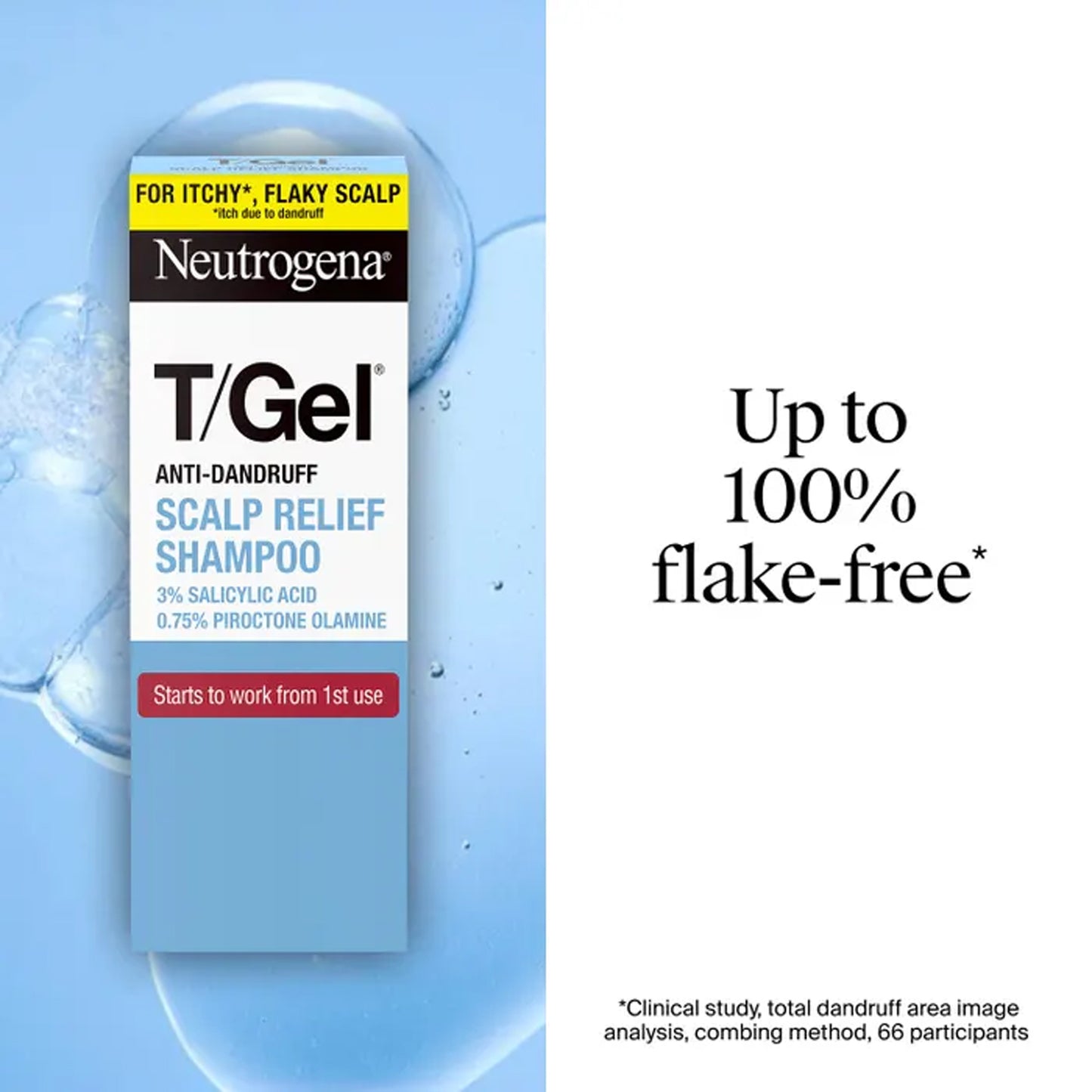 Neutrogena - T/Gel 3% Salicylic Acid + 0.75% Piroctone Olamine Fragrance-Free Anti-Dandruff Scalp Relief Shampoo Suitable For Color-Treated Hair - 250ml (Greece)