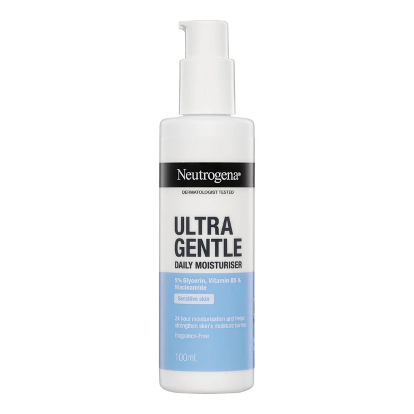 Neutrogena - Ultra Gentle Fragrance-Free Daily Moisturizer With 5% Glycerin, Vitamin B5 & Niacinamide For Sensitive Skin - 100ml (Korea)