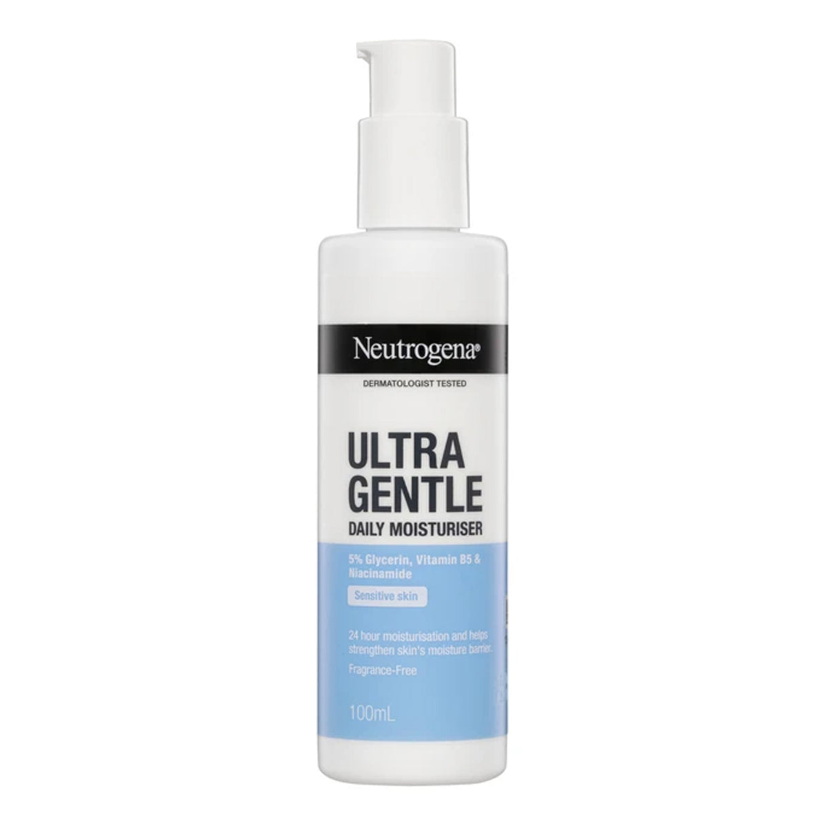 Neutrogena - Ultra Gentle Fragrance-Free Daily Moisturizer With 5% Glycerin, Vitamin B5 & Niacinamide For Sensitive Skin - 100ml (Korea)
