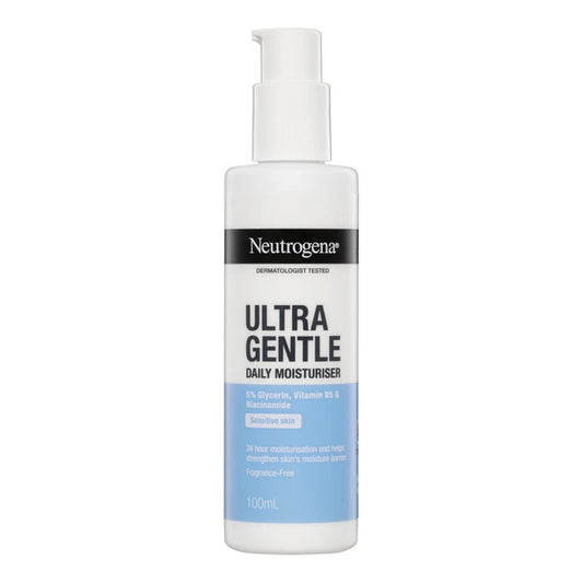 Neutrogena - Ultra Gentle Fragrance-Free Daily Moisturizer With 5% Glycerin, Vitamin B5 & Niacinamide For Sensitive Skin - 100ml (Korea)