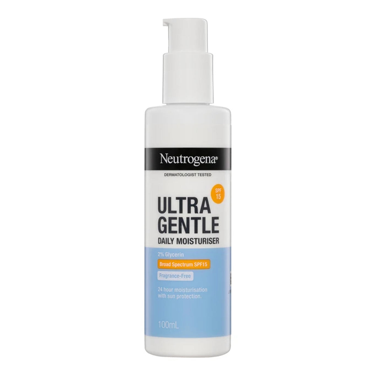 Neutrogena - Ultra Gentle Fragrance-Free Daily Moisturizer With 2% Glycerin Broad Spectrum SPF 15 - 100ml (Korea)