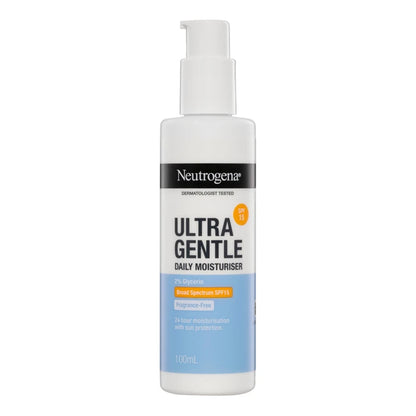 Neutrogena - Ultra Gentle Fragrance-Free Daily Moisturizer With 2% Glycerin Broad Spectrum SPF 15 - 100ml (Korea)