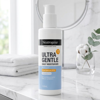 Neutrogena - Ultra Gentle Fragrance-Free Daily Moisturizer With 2% Glycerin Broad Spectrum SPF 15 - 100ml (Korea)