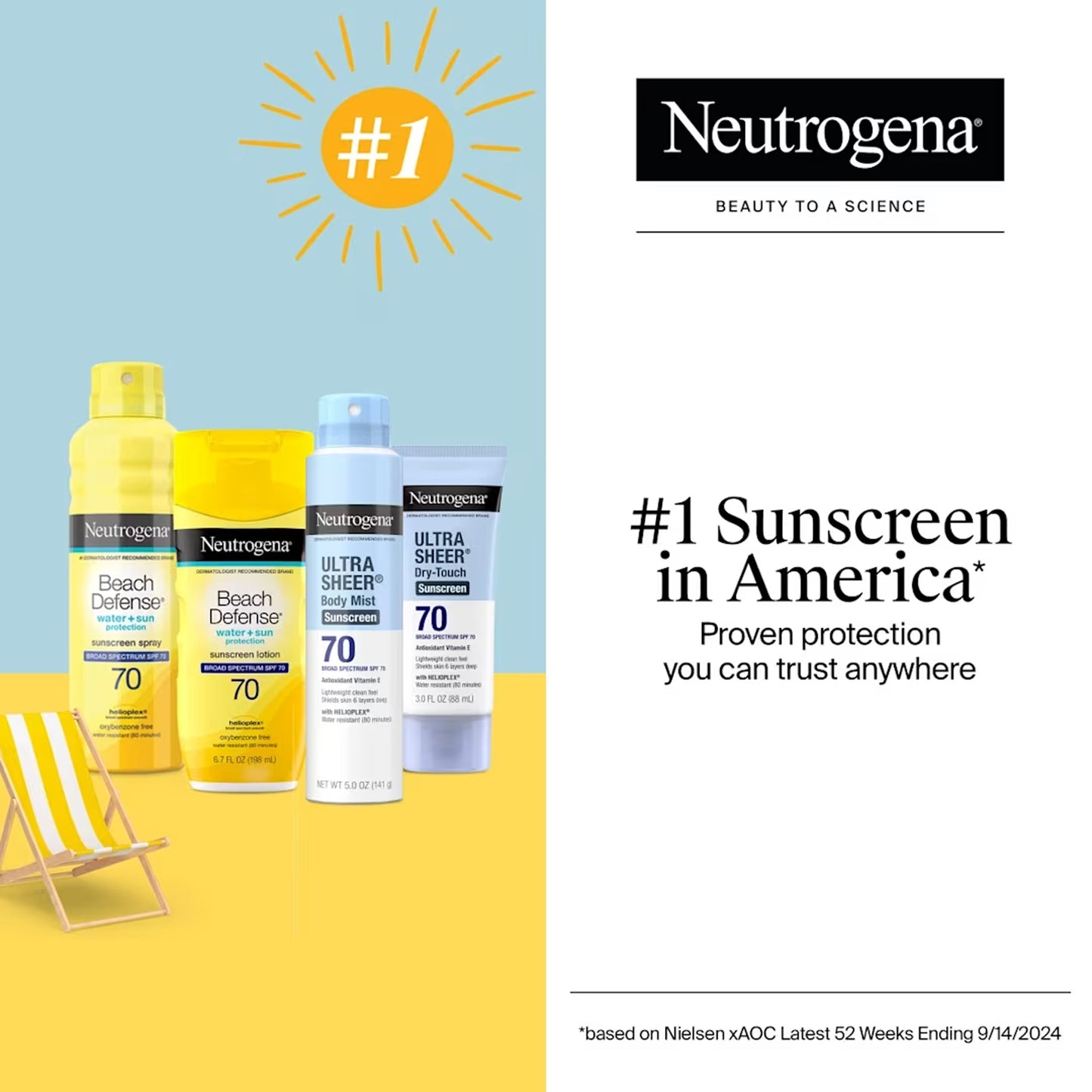 Neutrogena - Ultra Sheer Body Mist Antioxidant Vitamin E Sunscreen Broad Spectrum SPF 70 With Helipolex - 141g (USA)